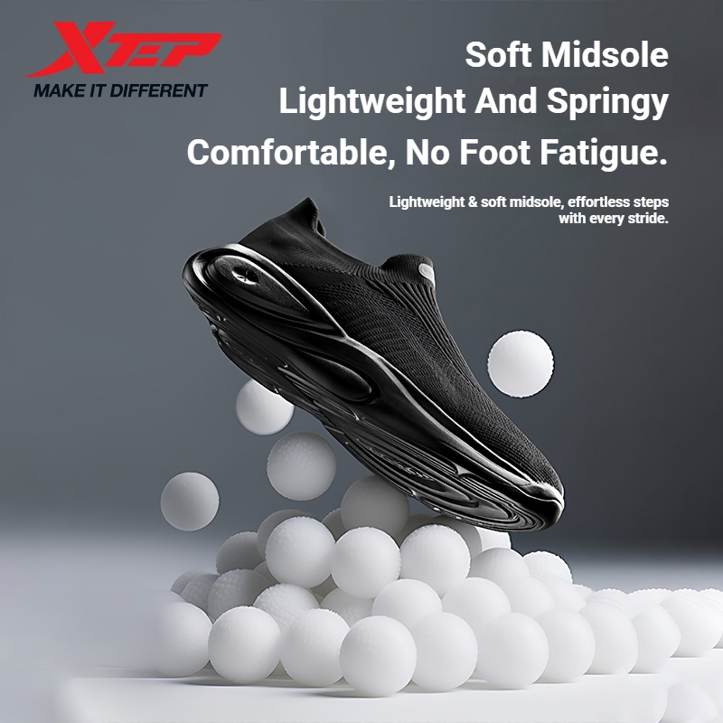 Men'S Xtep Shoes - Xtep 男性用通気性快適な滑り止め軽量ソフトミッドソールリバウンドカジュアルシューズ 874219320013