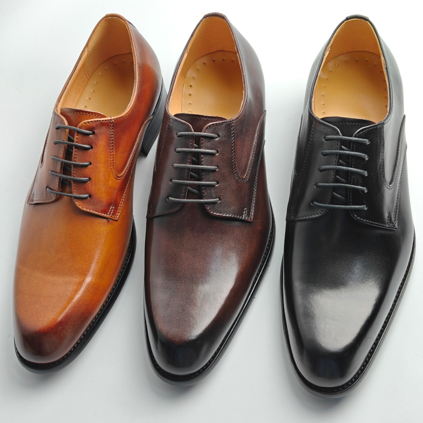 Men Shoes Elegant - エレガントなビジネスドレス革靴メンズ高品質手作りレースアップ本革靴結婚式パーティーオフィス新着