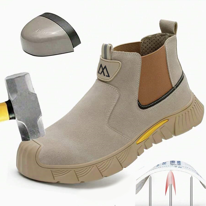 Men Shoes Type - 耐摩耗性と耐久性に優れたスチールトゥ作業靴（男女兼用）、耐衝撃性スチールトゥキャップ、軽量で快適な産業用安全スニーカー、オールシーズン対応の建設作業用フットウェア、全サイズ展開、勤勉な方への父の日ギフトに最適。