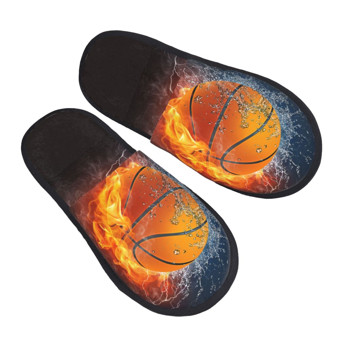 Men'S Shoes Basketball - 豪華な室内スリッパ バスケットボールボール 火と水に耐える 暖かいソフトシューズ ホームフットウェア 秋冬