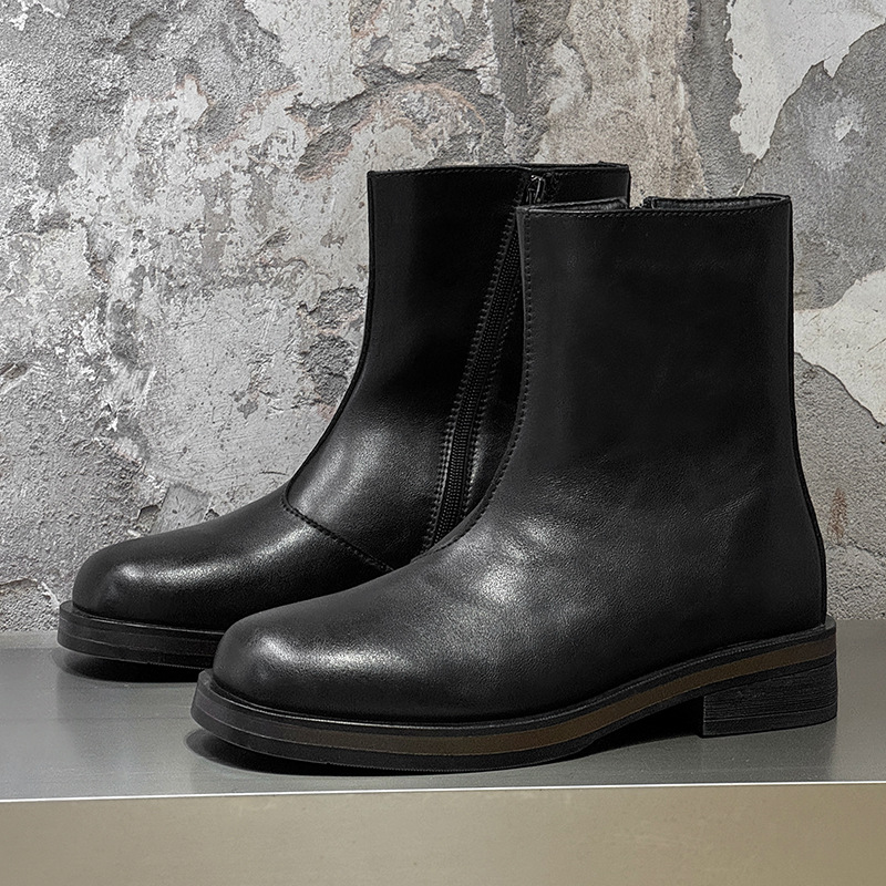Men Shoes Elegant - ヴィンテージメンズブーツ高級手作り品質 2026 春快適なアウトドアエレガントな英国スタイルアンクルビジネスソーシャルシューズ男性