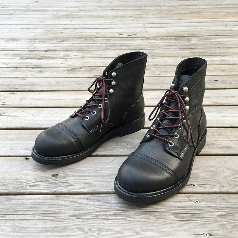 Men Shoes Type - ニューメンズシューズ高級ブランドヴィンテージメンズブーツ牛革グッドイヤーウェルトアンクルブーツドレスウィングスモーターサイクルブーツツーリングシューズ
