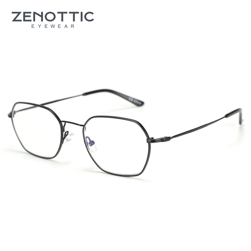 Men Shoes Zegna - ゼノティックメタルアンチブルーライトコンピューター眼鏡男性用六角形フレームビジネススタイル光学系近視ゲーミングゴーグル