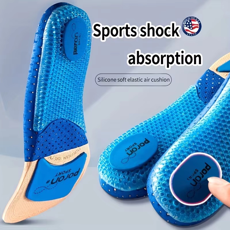 Men'S Shoes Basketball - 4 個のシリコンバスケットボールスポーツインソール - 衝撃吸収、汗吸収、通気性のあるエアクッションソフトシューズパッド、男性、女性用