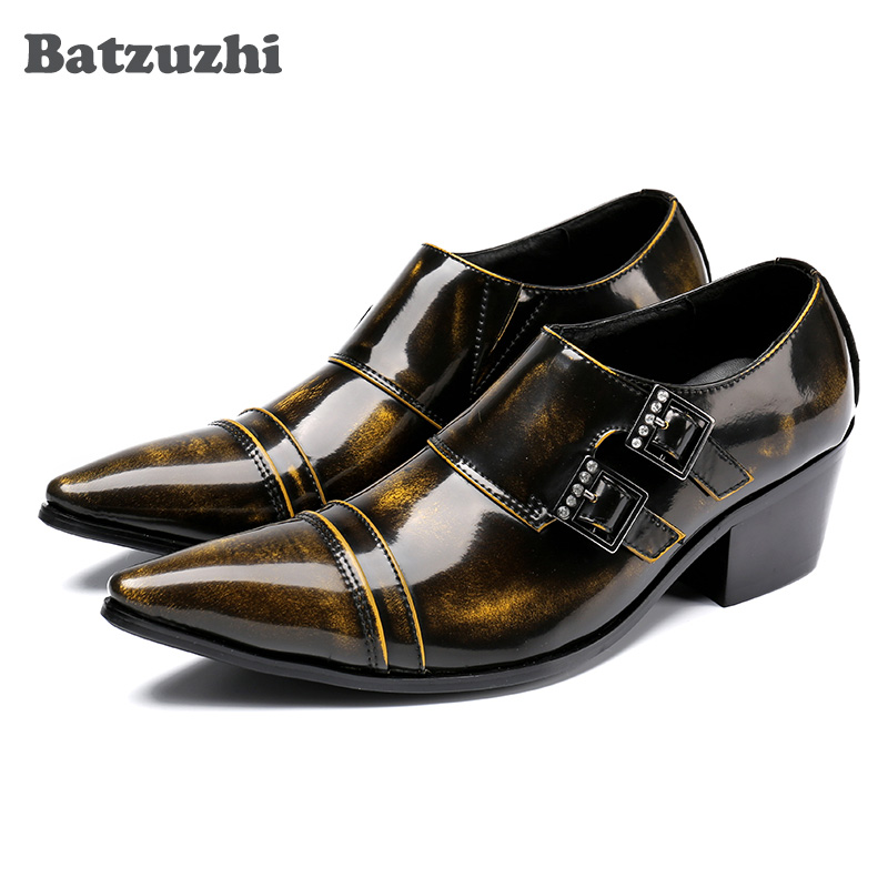 Men'S Shoes Limited Edition - Batzuzhi-メンズブロンズポインテッドトゥドレスシューズ、限定版、イタリアンスタイルレザーシューズ、2017