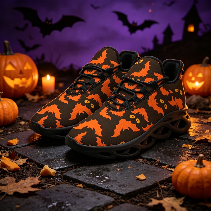 レディース メンズ ハロウィン限定版 黒とオレンジのコウモリ - Men'S Shoes Limited Edition のレビューと価格
