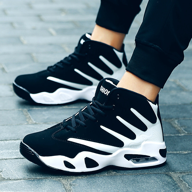 男性と女性のための通気性のあるPUレザースポーツシューズ,ハ - Men'S Shoes Basketball のレビューと価格