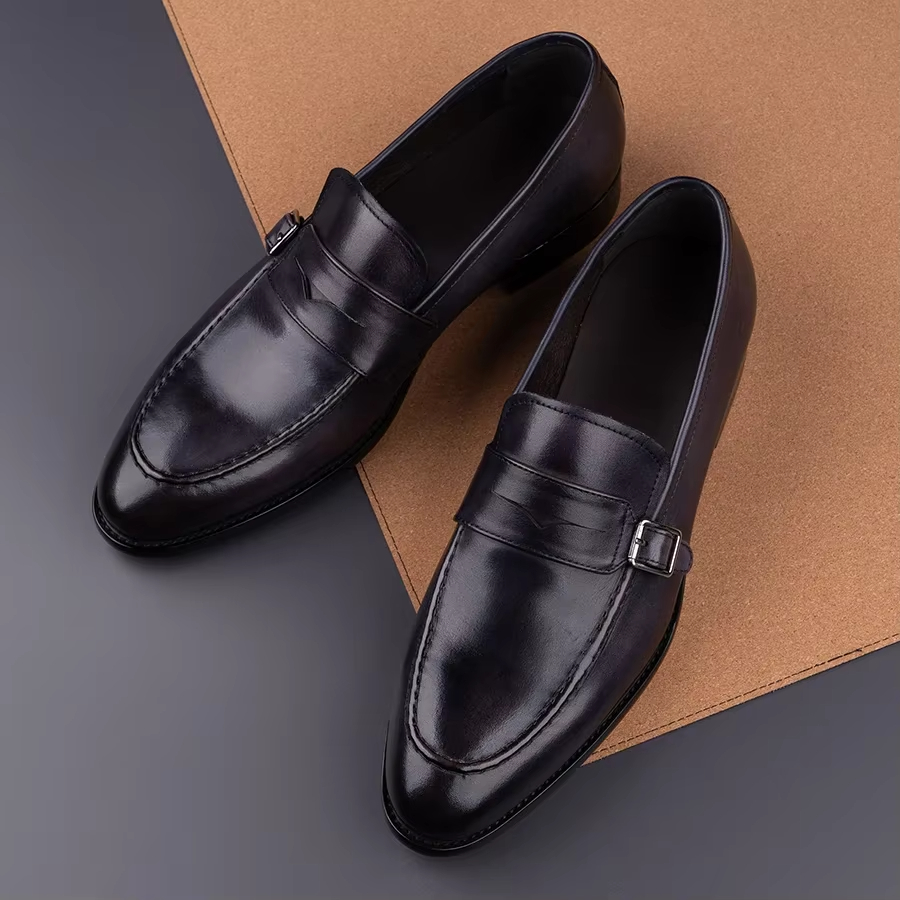 高級カジュアル革靴ドレスシューズ男性のための高品質ハンドクラ - Men Shoes Elegant のレビューと価格