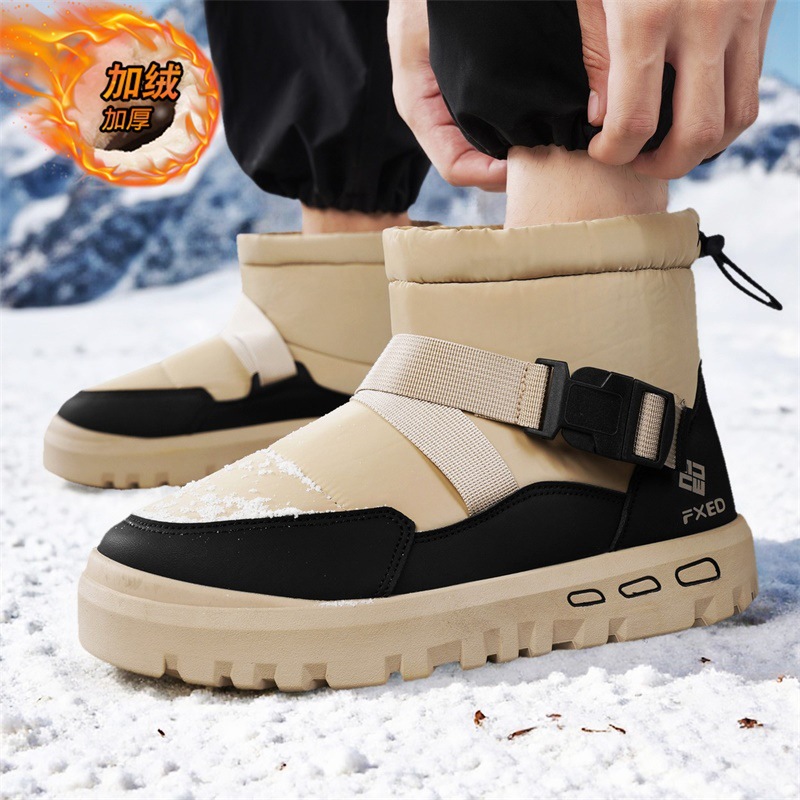 冬用メンズハイカット厚底シューズ滑り止めフリース裏地付き暖か - Men Shoes Online のレビューと価格