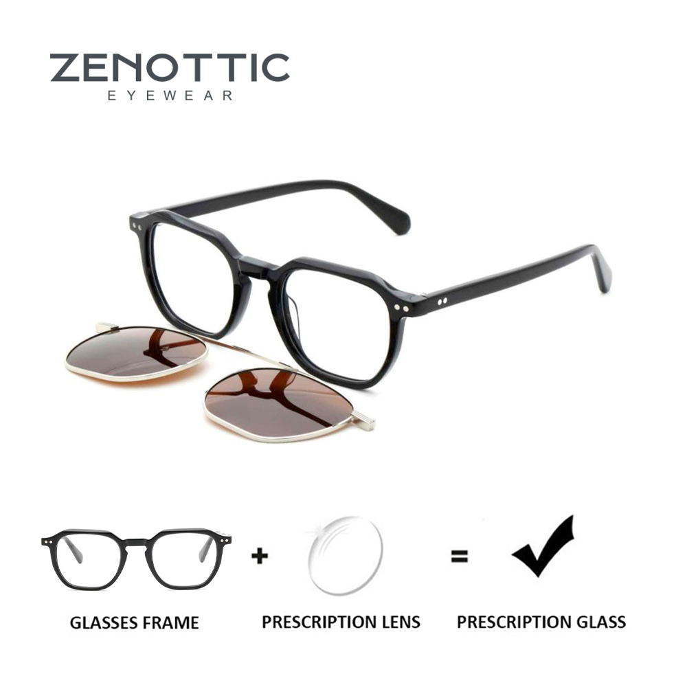 ZENOTTIC 磁気クリップオン処方メガネ ポリゴンアセテ - Men Shoes Zegna のレビューと価格