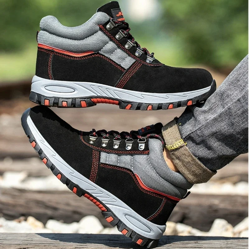 男性用安全作業靴,鋼のつま先の靴,パンク防止,暖かい冬のブー - Men Shoes Type のレビューと価格