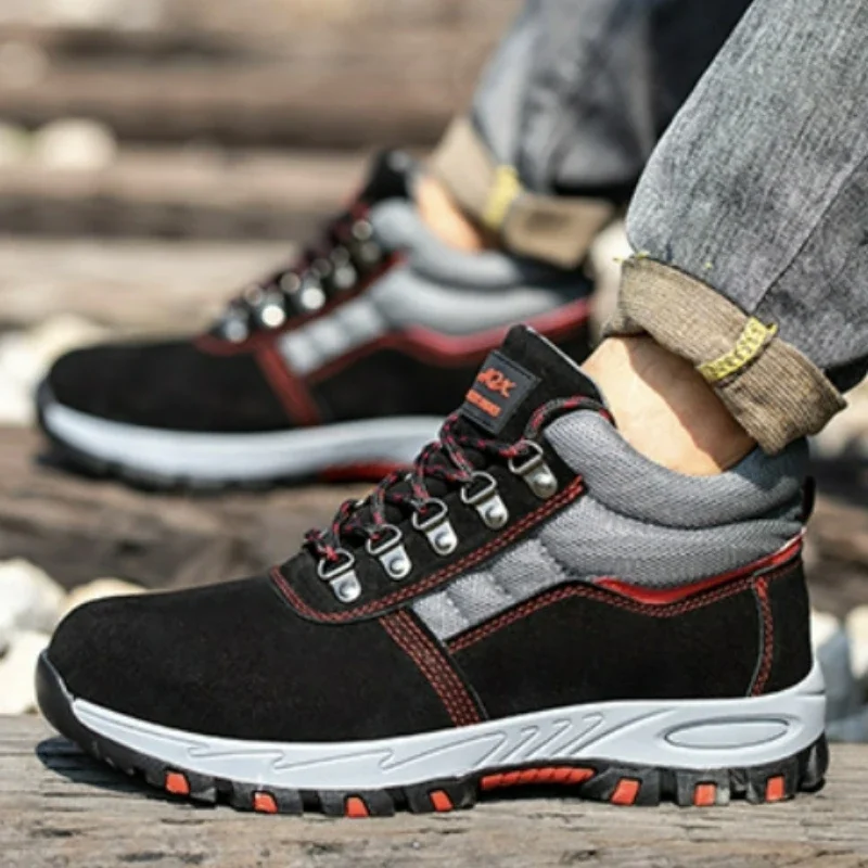 男性用安全作業靴,鋼のつま先の靴,パンク防止,暖かい冬のブー - Men Shoes Type のレビューと価格