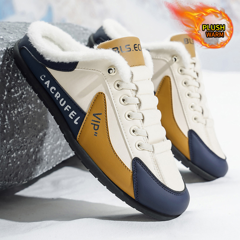秋と冬のフリース裏地付き暖かいホームカジュアルスリッパ、ファ - Men Shoes Online のレビューと価格