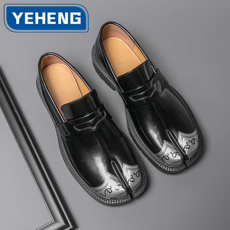 高品質メンズ厚底革靴ファッションデザイナー和風スプリットトゥ - Men'S Shoes Japanese Brand のレビューと価格