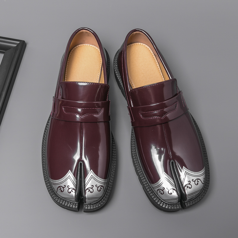 高品質メンズ厚底革靴ファッションデザイナー和風スプリットトゥ - Men'S Shoes Japanese Brand のレビューと価格