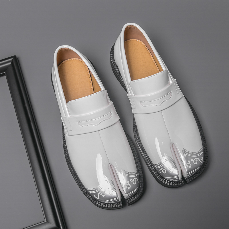 高品質メンズ厚底革靴ファッションデザイナー和風スプリットトゥ - Men'S Shoes Japanese Brand のレビューと価格
