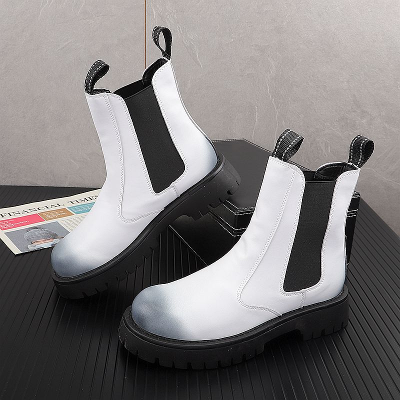 メンズラグジュアリーファッション 本革ブーツ ブラック ホワ - Men Shoes Type のレビューと価格