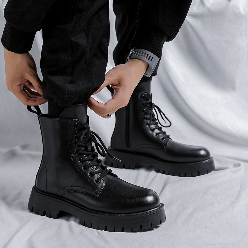 メンズラグジュアリーファッション 本革ブーツ ブラック ホワ - Men Shoes Type のレビューと価格
