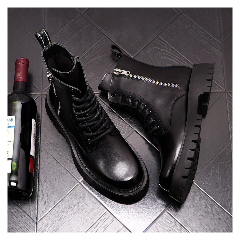 メンズラグジュアリーファッション 本革ブーツ ブラック ホワ - Men Shoes Type のレビューと価格