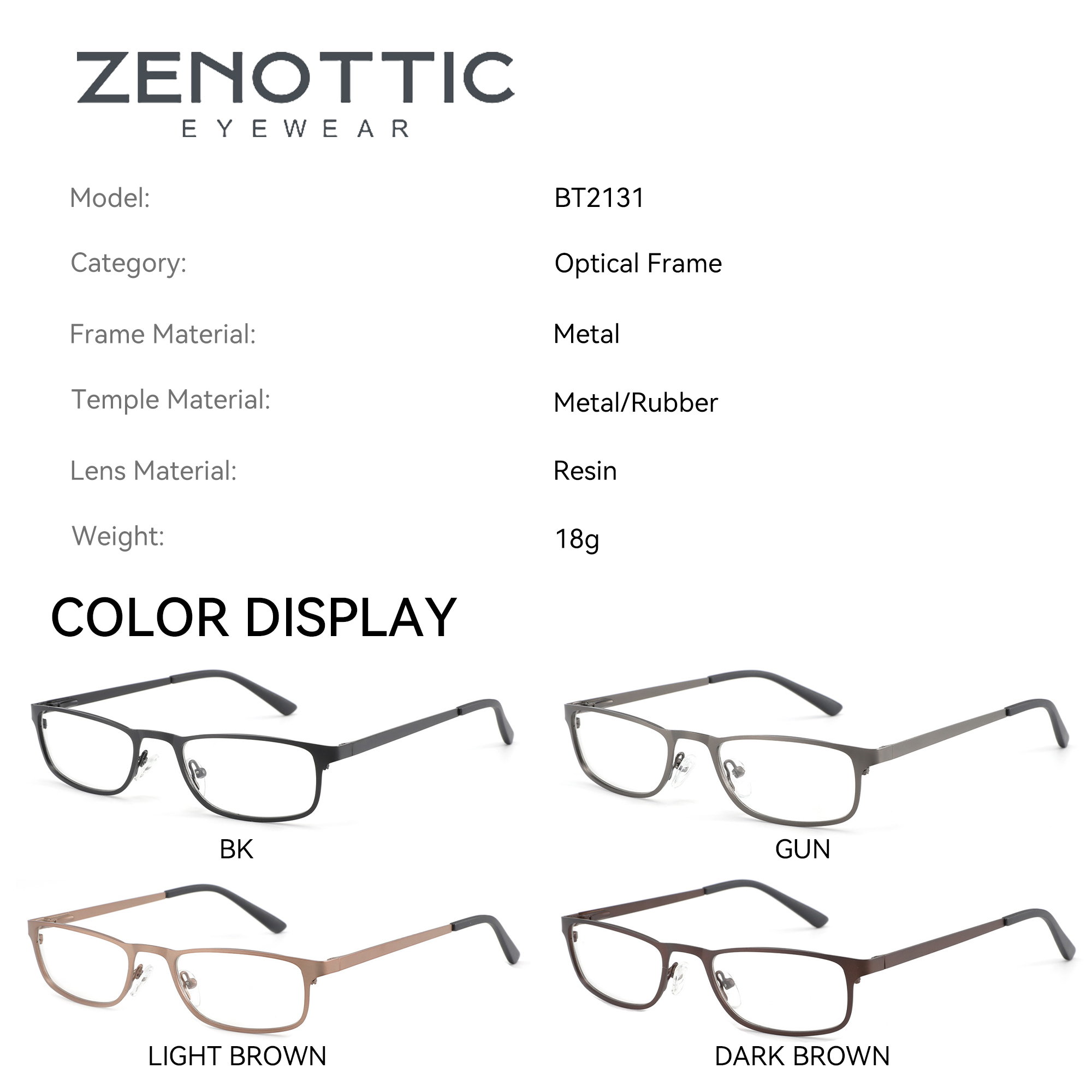 ZENOTTIC 高品質金属処方メガネ小さな長方形近視遠視眼 - Men Shoes Zegna のレビューと価格