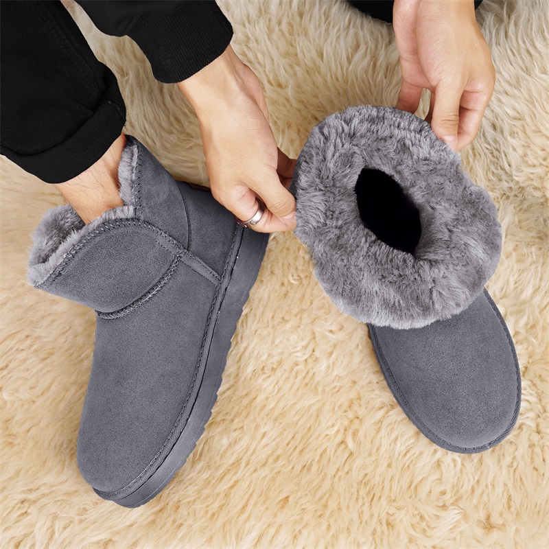 冬用カップルブレッドスタイルスノーブーツ、フリース裏地付き暖 - Men Shoes Online のレビューと価格