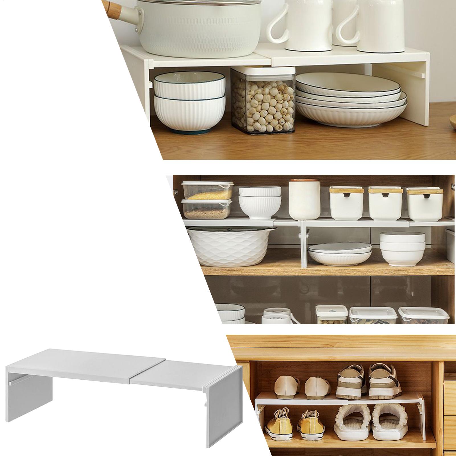 1個入り キッチン伸縮式キャビネットシェルフ食器棚分離収納ラ - Men Shoes Rack のレビューと価格