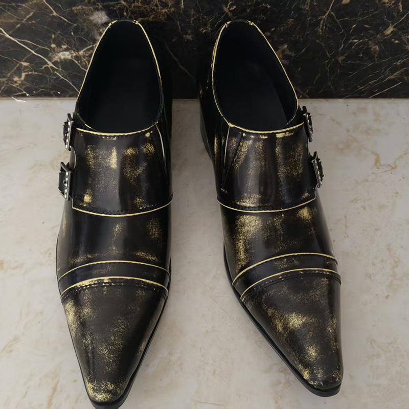 Batzuzhi-メンズブロンズポインテッドトゥドレスシュー - Men'S Shoes Limited Edition のレビューと価格