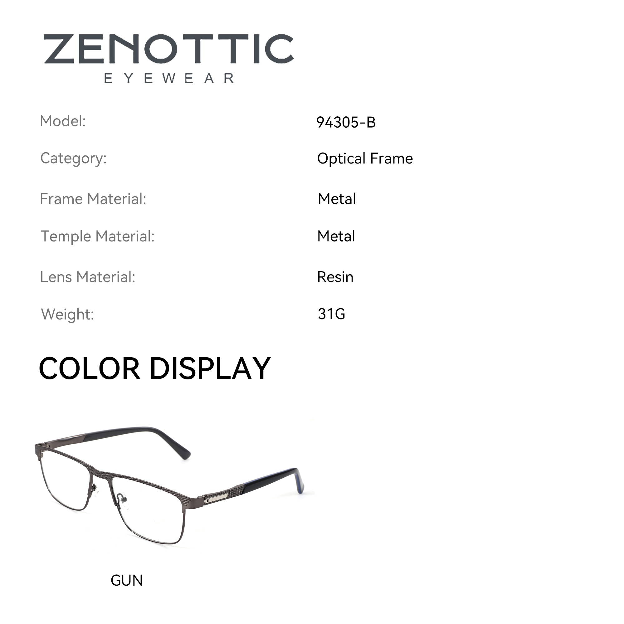 ZENOTTIC (XXL サイズ) メタルスクエア近視処方 - Men Shoes Zegna のレビューと価格