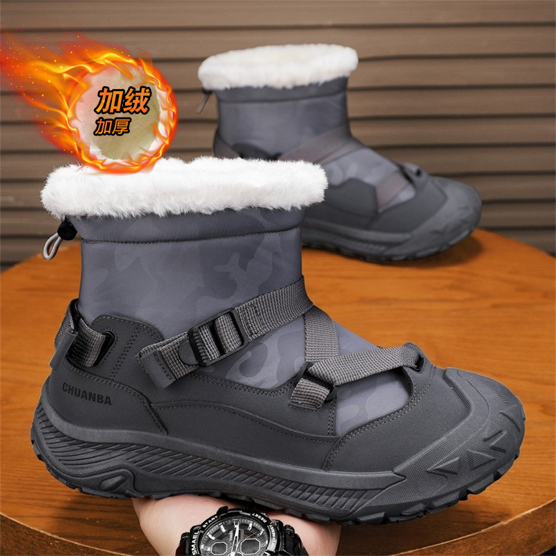 冬用メンズハイカットアンクルブーツ 厚底 アウトドア フリー - Men Shoes Online のレビューと価格