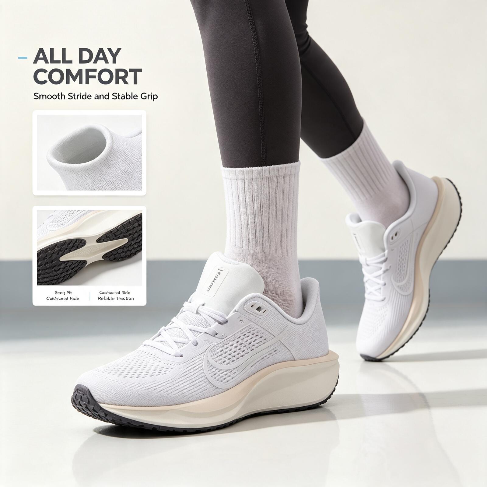 ナイキ限定版メンズホワイトランニングシューズ、軽量通気性メッ - Men'S Shoes Limited Edition のレビューと価格